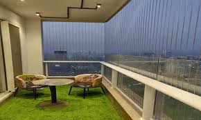Balcony Invisible Grill installed in a Bengaluru home